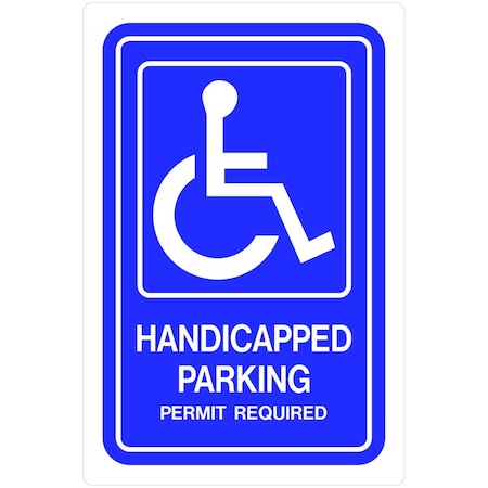 Hillman HILLMAN English Blue Handicap Sign 18 in. H X 12 in. W, PK5 843294